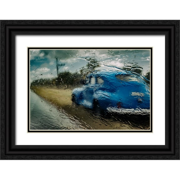 Bauer, Andreas 14x11 Black Ornate Wood Framed with Double Matting Museum Art Print Titled - Raining