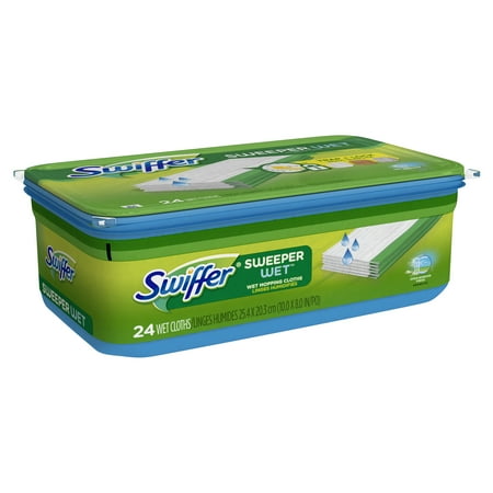Swiffer Sweeper Wet Mopping Pad Refills for Floor Mop, Open Window Fresh Scent, 24 count