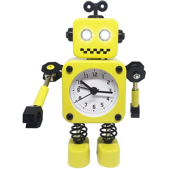 Non-ticking robot alarm clock