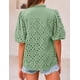 thumbnail image 2 of Remera PRETTYGARDEN de Verano con Cuello en V, Botones y Encaje en Salvia Talle S, 2 of 7