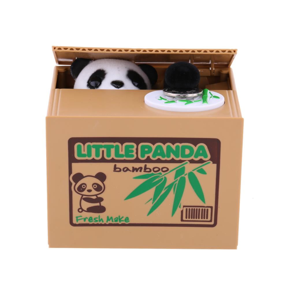 New Cute Stealing Coin Money Box Hot LITTLE PANDA Piggy Bank Storage Saving Box 