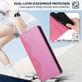 thumbnail image 5 of Wallet Case for iPhone 16 Pro Max with Card Slots & Wallet Pocket, Wave Curves and sequins meticulously sewn PU Leather Cover Kickstand Magnetic Shockproof TPU Bumper Flip Folio Case,Pink, 5 of 9