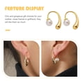 thumbnail image 3 of EeaseMX par de pendientes de perla para mujer, aretes de perla, joyería, aretes tipo botón, 3 of 7