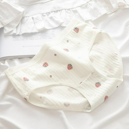 

Big Sale!!Cotton Panties Women Underpants Underwear Soft Lingerie Briefs Strawberry Hearted Printed Cute Pantys