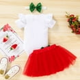 thumbnail image 3 of Sinhoon Newborn Baby Girl Outfits Infant Letter Print Romper+Tutu Skirt+Headband+Legging Warmer Coming Home Clothes Set, 3 of 7