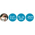 thumbnail image 2 of Darling Souvenir Custom Photo Wedding Stickers Candy Chocolate Labels 190 Pcs-Turquoise Blue, 2 of 2