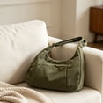 thumbnail image 6 of Women's Corduroy Tote Bag - Large Capacity Handbag, Multi-Way Crossbody Shoulder Bag for Commute, & Daily Use, Soft & Stylish Fabric, Solid Color Design Green, 6 of 6