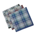 thumbnail image 4 of 3 pañuelos de algodón para hombre, cuadrados de bolsillo a cuadros con patrón de rayas, 4 of 9