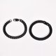 thumbnail image 3 of Pulsera de cadena de eslabones chapada en negro inoxidable para hombre, 8 mm de ancho, 7,4, 3 of 5