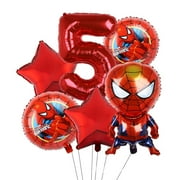 Avengers Marvel Heroes, Spider-Man, Hulk, Captain America, Round Aluminum Film Balloon Set