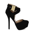 thumbnail image 2 of Qupid BB79 Women Nubuck X Band Almond Toe Platform Stiletto Heel Pump, 2 of 5