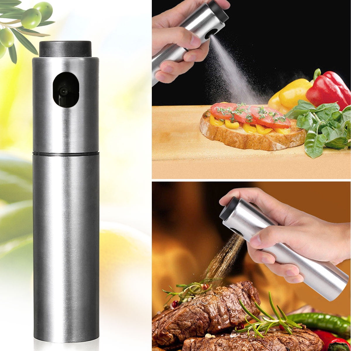 Stainless Steel Olive Oil Spraying Sprayer Bottle Dispenser Mister