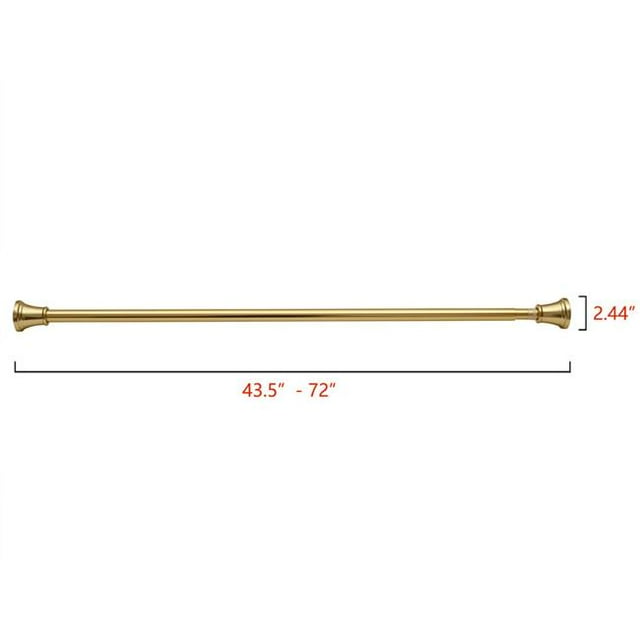 Utopia Alley F72GD 72 in. Adjustable Shower Curtain Tension Rod, Gold Finish