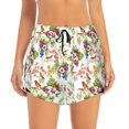 thumbnail image 2 of Goofa Birds And Flowers Printed Women 2 in 1 Running Shorts,Quick Dry Athletic Workout Shorts,High Waisted Athletic Shorts with Liner Pockets-Small, 2 of 9
