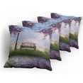 thumbnail image 5 of Ambesonne Nature Throw Pillow Cover 4 Pack, Bench Flowing River Moon, 24", Multicolor, 5 of 7