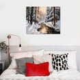 thumbnail image 4 of Nawypu  Nature Country Wall Art River Wooden Wall DecorMelt Snow Tree Canvas Print Vintage Framed Wall Art Christmas Wall Art Gift Countryside  for Living Room Bedroom, 4 of 4