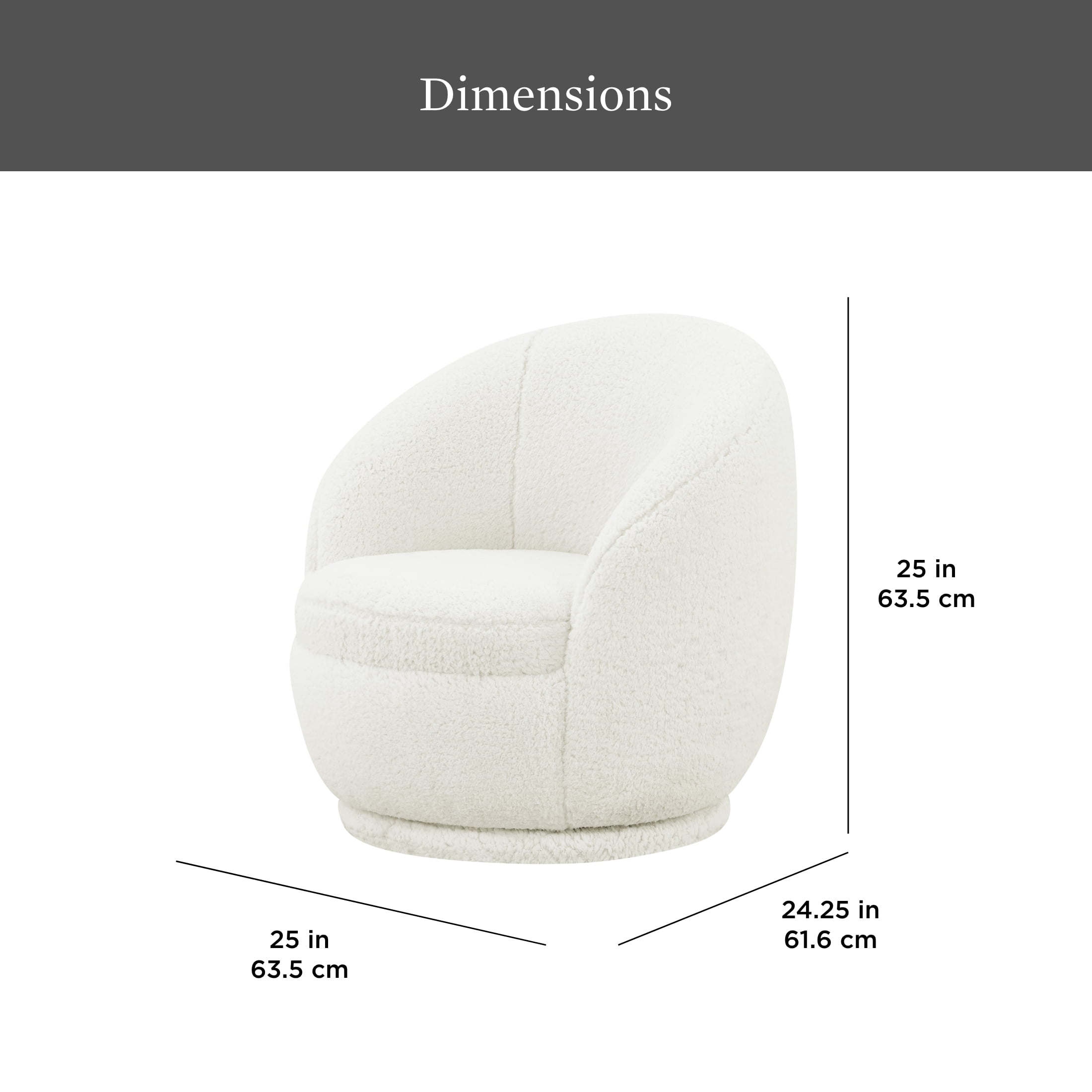 Better Homes & Gardens Mira Kids Swivel Chair, Cream Faux Shearling