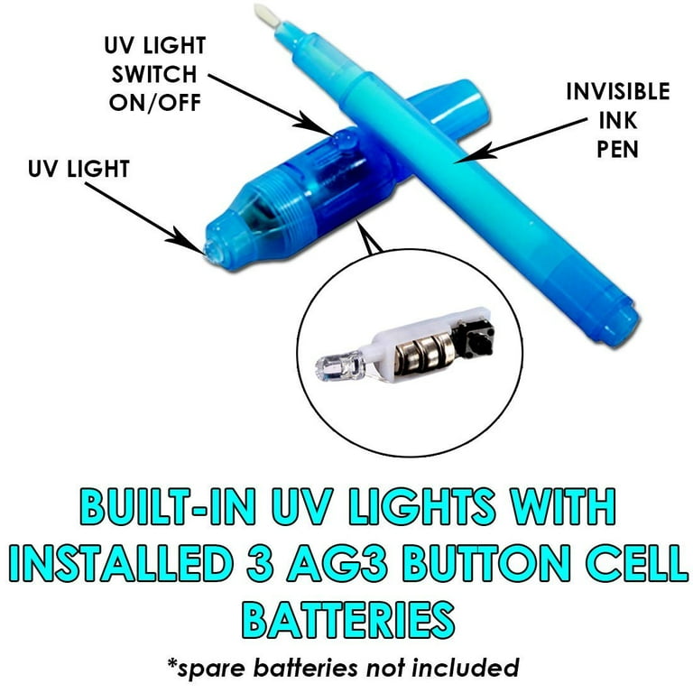 Dazzling Toys Invisible Ink Pen Built in UV Light Pack of 4 Dazzling Toys Invisible Ink Pen Built in UV Light Pack of 4