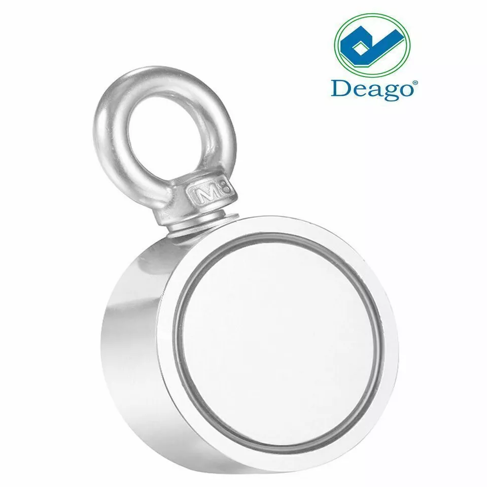 500Lbs Pulling Force Fishing Magnet Round Double Sided Super Strong Neodymium Us