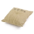thumbnail image 3 of WHAMVOX Brown Burlap Wedding Ring Pillow with Ribbon and Strap for Ring Bearer 15x15cm, 3 of 6