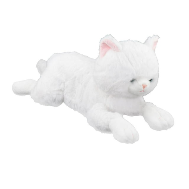 Gato de peluche, juguete de peluche de dibujos animados, lindo, coleccionable, cómodo, decorativo para coche. Blanco