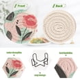 thumbnail image 4 of 6-Pack Coiled Coasters Set with Storage Rack Heat-Resistant for Home, Office or Gift Large and Cartoonish Rose (3.94in Diameter), 4 of 7