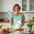 thumbnail image 4 of Xuniizn Polyester Apron Easter Cooking Apron Insulated Mitts Insulated Pads Three Piece Set Suspender Apron Kitchen Cooking Apron BBQ Apron Holiday Decorative Sleeveless Apron, 4 of 6