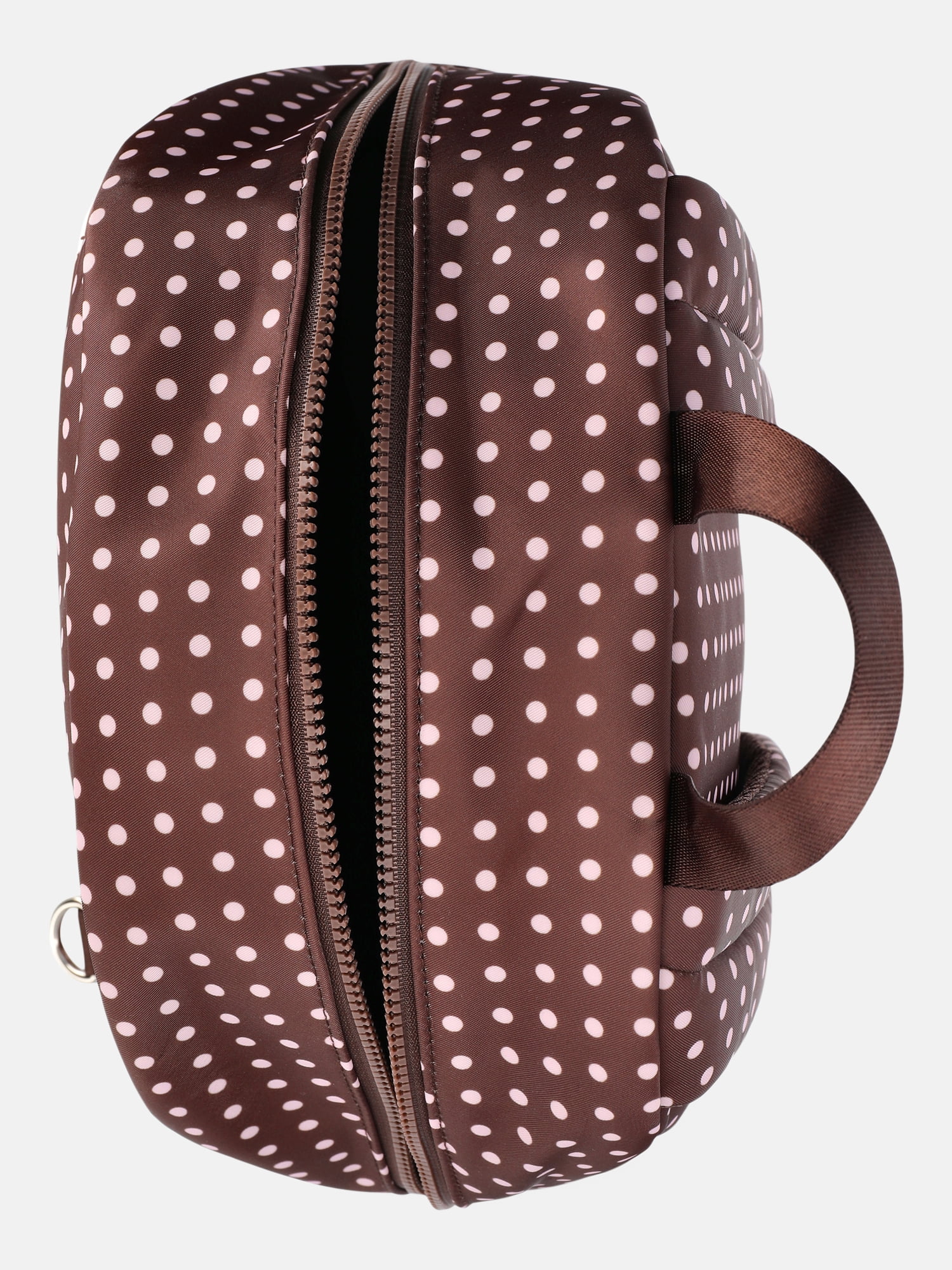 Weekend Academy Girl's Dome Backpack with Pouch, Brown/Pink Polka Dot