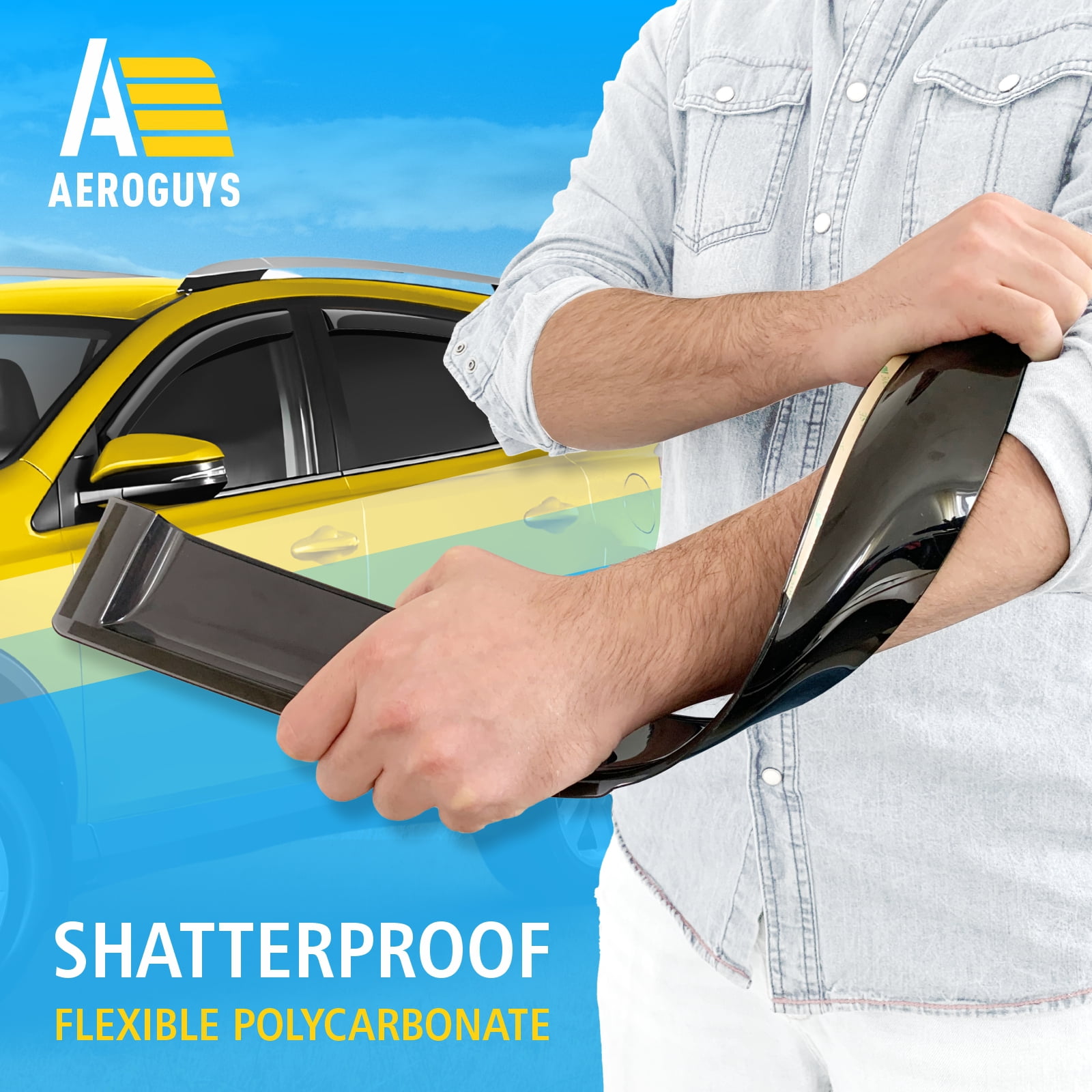 AEROGUYS In-Channel Window Deflectors Extra Durable Window Visors Rain Guards Fit for Toyota RAV4 2013-2018, Sun Visors, Wind Vent Visors, Car Accessories- 4pcs. AG0538