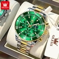 thumbnail image 3 of OLEVS Watches for Men Luxury Analog Quartz Chronograph Business Dress Gold Plated Stainless Steel Moon Phase Waterproof Luminous Date Casual Mens Wrist Watches Reloj Para Hombre, 3 of 12