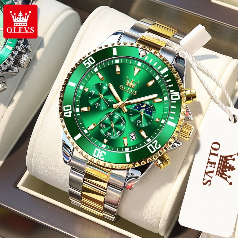 OLEVS Watches for Men Luxury Analog Quartz Chronograph Business