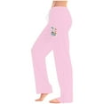 thumbnail image 4 of Xunlbb Summer Sale! Ladies' Easter Printed Double Pocket Drawstring Pants ,Pink S, 4 of 5