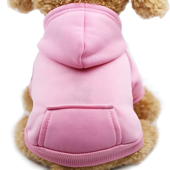 ACDANC Winter Dog Hoodie Sweaters with Pockets Warm Dog Clothes for Small Dogs Chihuahua Coat Clothing Puppy Cat Costume (Pink, XS)