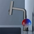 thumbnail image 3 of LED Temperature Display Faucet, Pull Out Design, 5 WaterModes, Copper Material, with G1/2 Universal Interface, for Bathroom Kitchen RV, 3 of 7