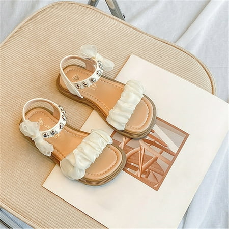 

Akiihool Sandals Little Girl Comfortable Girl s Leather Closed Toe Outdoor Sport Sandals (Beige 3.5)