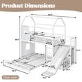 thumbnail image 2 of Harper & Bright Designs Twin over Full Bunk Bed with Storage Cabinet and Hanging Rod, Metal Bunk Bed Frame with Slide & Ladder, House Bunk Bed with Curtain, Guardrails and LED Light Strip, White, 2 of 16