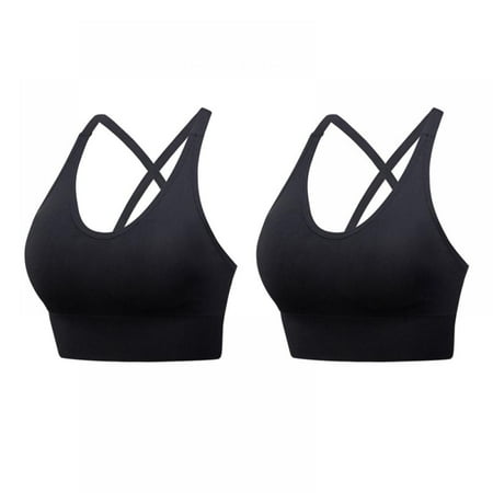 

2Pcs Women High Impact Sports Bras Criss Cross Back Sexy Running Bra for Women