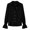 Black, variant on Women's Shirt Long Sleeve Elegant Solid Work Casual Button Down Puff Sleeve Blouse V Neck Flare Cuffs Point Collar Tailored Office Top