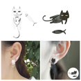 thumbnail image 4 of Pendientes de Pescado Pendientes Asimétrico pa Beneficios pa Empleados Mujeres +Pendientes de Pescado Pendientes a Hugo Aretes de gato, 4 of 6