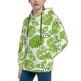 thumbnail image 2 of Fotbe Green Various Lemons Pattern Youth Pullover Hooded Sweatshirt, Boys Hoodie, Kangaroo Pocket Hoodie for Kids Girls -Large, 2 of 6
