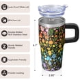 thumbnail image 3 of Double Wall Boho Cup 20oz with Lid & Straw - Stainless Steel Vacuum Insulated Travel Tumbler, Leakproof Thermal Coffee Mug, 3 of 5