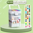 thumbnail image 4 of JWshufel Large Capacity Washable Acrylic Marker Set for Students and Artists Non permeable Watercolor Pen Art Supplies with 24 Colors and Stacking Capability 8.12oz, 4 of 8