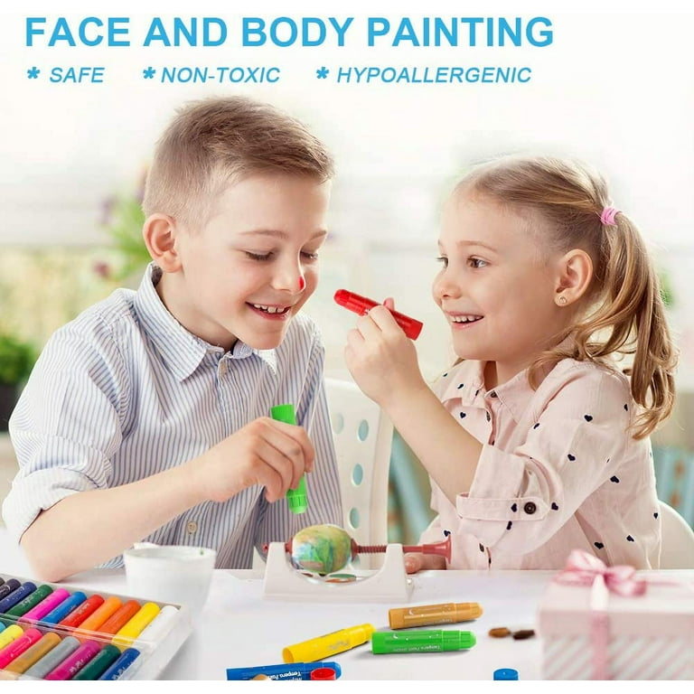 MayMoi Washable Crayons Tempera Paint Sticks for Kids, Teens and Adults, 24  C