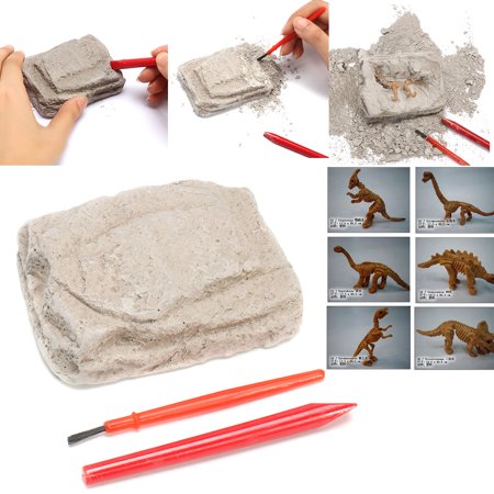 Science Gift - Dinosaur Excavation Kit - Dig Your Own History Skeleton Model Kids Science Learning Playsets Toy Gift