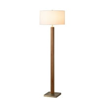 NOVA OF CALIFORNIA Tambo Floor Lamp - Natural Ash Wood Finish, Weathered Brass
