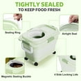 thumbnail image 4 of Eurhowing 20lb Dog Food Storage Container, Airtight Collapsible Pet Food Bin with Wheels & Lid, Cereal Rice Storage Bucket for Home Pet Hospital Shelter, Green, 4 of 7