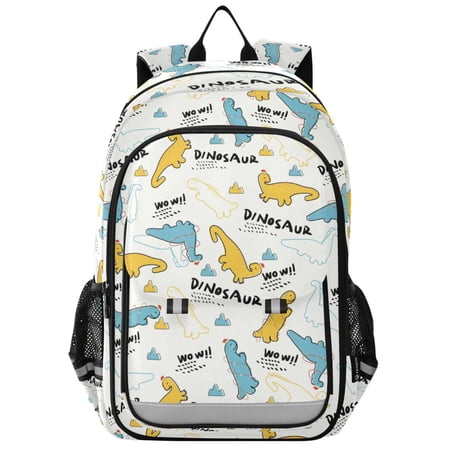 ALAZA Cartoon Dinosaurs White School Laptop Backpack Travel Bag Casual Student Bookbag Rucksack
