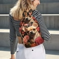 thumbnail image 5 of Bixox Vintage Red Flower Chihuahua Printing Canvas Backpack Lightweight Casual Travel Backpack School Backpack Fits 15.6 Inch Notebook, 5 of 5
