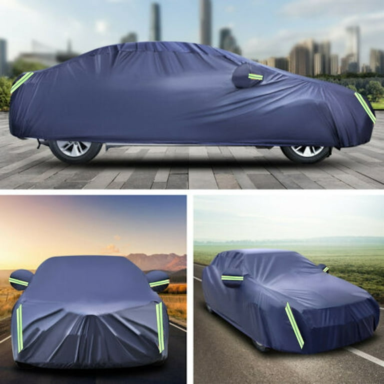 Universal Full Car Cover Waterproof Dust-proof UV Resistant Outdoor All  Weather Protection, L Size - 185L x 68.9W x 59.05H 