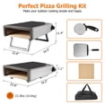 thumbnail image 3 of Pizza Oven Outdoor, Pizza Stove & Foldable Pizza Peel, Heats up to 950°F for Countertop Pizza Oven Grill Kit, Stainless Steel Pizza Maker, Portable Outdoor Pizza Oven for Backyard Camping, 3 of 9